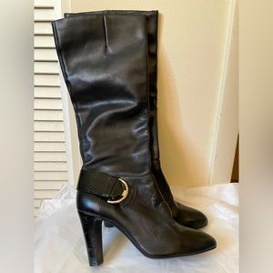 NEW Black Size 9 Leather Gianni Bini Heeled Boots